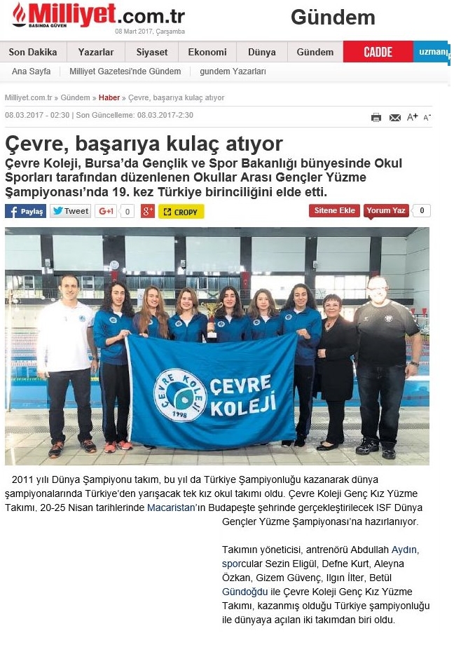 19. Kez Yüzme Şampiyonluğu - Milliyet