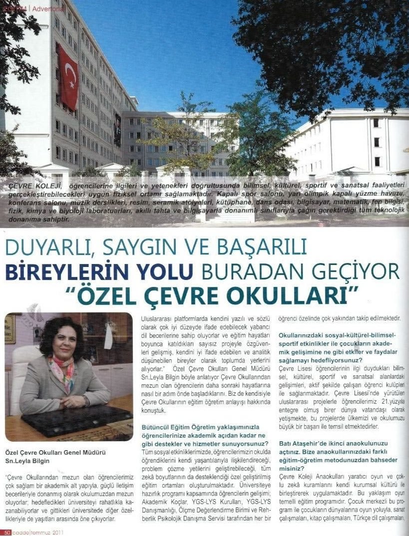 Duyarlı, Saygın ve Başarılı Bireyler ÇEVRE KOLEJİ'nde Yetişiyor -1