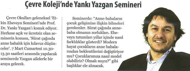 ÇEVRE KOLEJİ’NDE YANKI YAZGAN SEMİNERİ