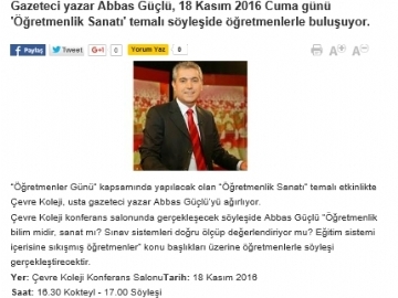 ABBAS GÜÇLÜ SÖYLEŞİSİNE DAVET - VATAN